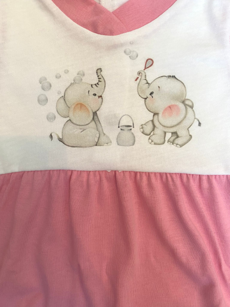 cotton summer romper for newborn baby. Colour coral pink, size 0-3 months 2