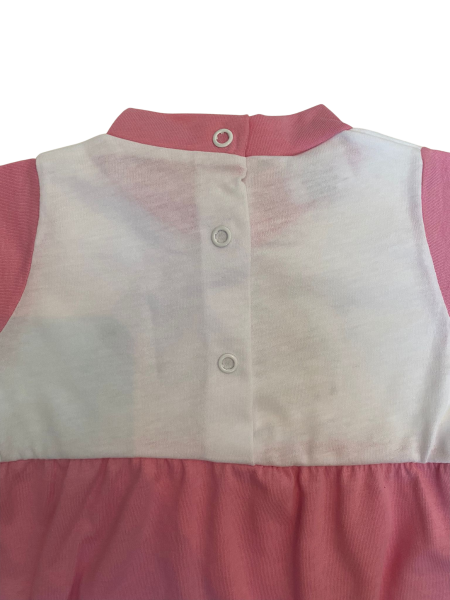 cotton summer romper for newborn baby. Colour coral pink, size 0-3 months 3