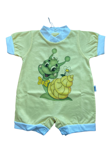 romper newborn summer cotton snail. Colour yellow, size 0-3 months Yellow Size 0-3 months