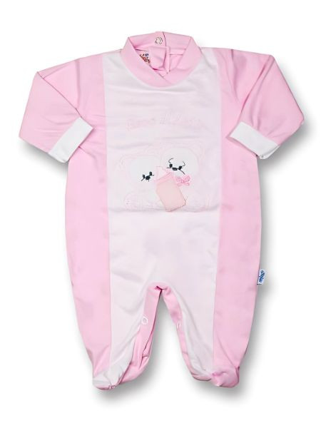 Baby footie cotton drink milk from the bottle. Colour pink, size 3-6 months 5