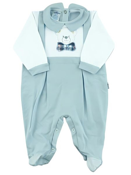 Bielastic Baby Bear footie with cotton bow tie. Colour light blue, size 6-9 months 4